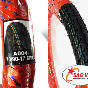 Hình ảnh lốp trước AOKI 70/90-17 6PR có săm – chuyên dùng cho xe Wave RS, gai sâu, không vặn, không cắn săm